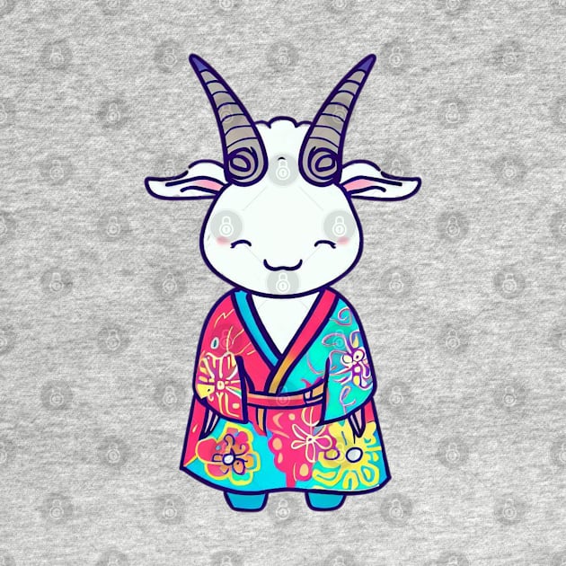 Japanese goat in kimono by Japanese Fever